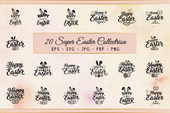 Easter Logo Bundle – 20 Festive Spring Graphics for Branding