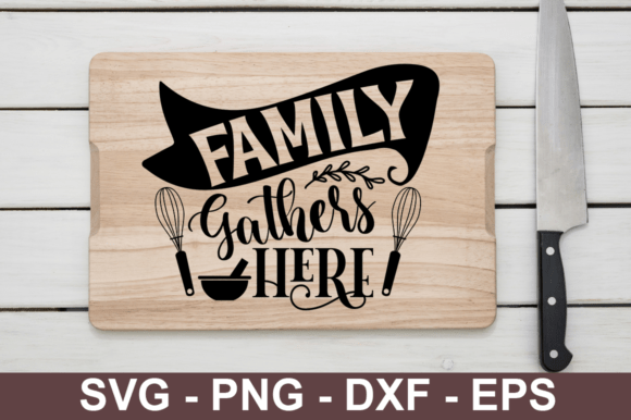 Family Gathers Here Svg Design: A Graphic Asset for Modern Content