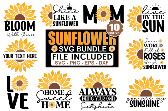 Floral Elegance in SVG: A Graphic Designer’s Take on Sunflower Svg Bundle