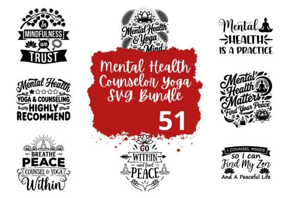 Mental Health Counselor Yoga Graphics for Crafts