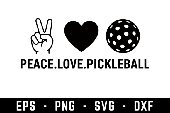 Peace Love Pickleball Svg Graphics for Crafts