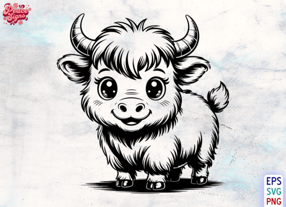 Smiling Highland Cow SVG: A Graphic Asset for Modern Design